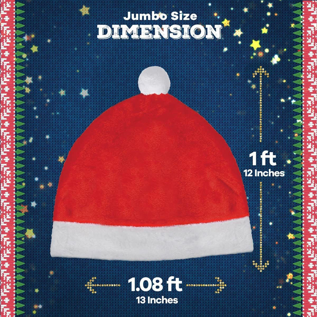 2 Pack Set Santa Hat Car Seat Headrest Covers as Cute Car Decor Interior Vehicle Accessories - Car Christmas Decorations for Auto - Functional Vehicle Decorations Christmas Design Fits Most Headrests