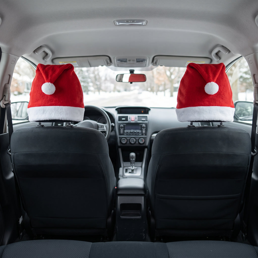 Santa Hat Headrest Covers (2-Pack)