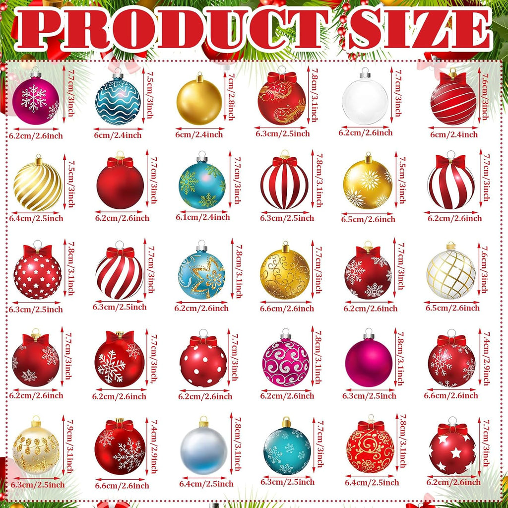 30 Pcs 30 Pcs Christmas Magnets, Christmas Car Decoration, Ball