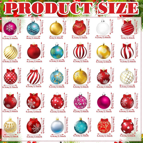 30 Pcs 30 Pcs Christmas Magnets, Christmas Car Decoration, Ball